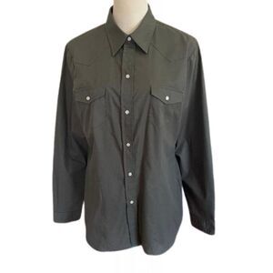 Roper Green Button Down Long Sleeve Western Shirt Large